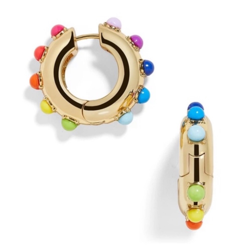 Alaynah Rainbow Huggie Hoops!